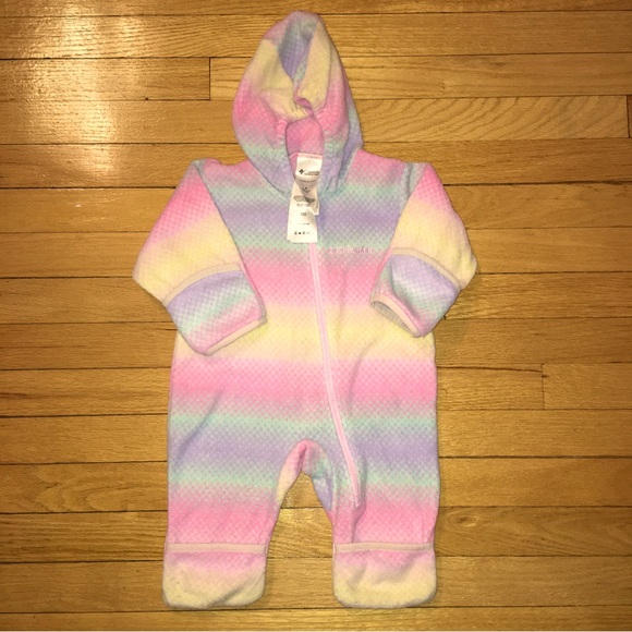 Columbia Other - Columbia baby girl fleece snowsuit coverall with a hood 6 month infant